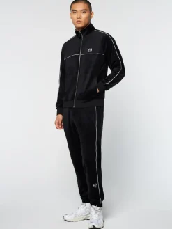 Lioni Velour Track Jacket- Black Beauty