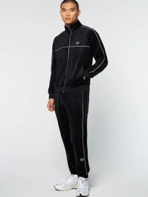 Lioni Velour Track Jacket- Black Beauty
