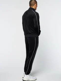 Lioni Velour Track Jacket- Black Beauty