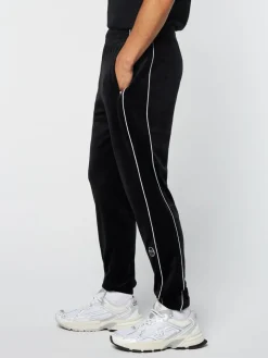 Lioni Velour Track Pant- Black Beauty