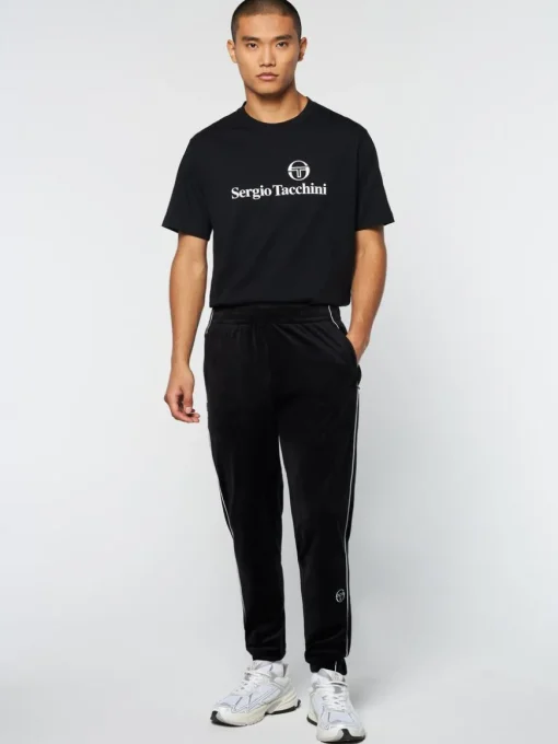Lioni Velour Track Pant- Black Beauty