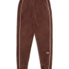 Lioni Velour Track Pant- Deep Mahogany